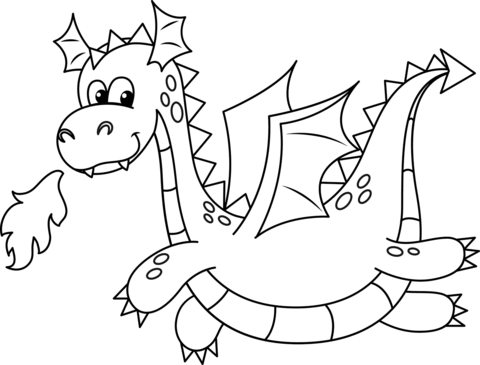 Cute Dragon Coloring Page